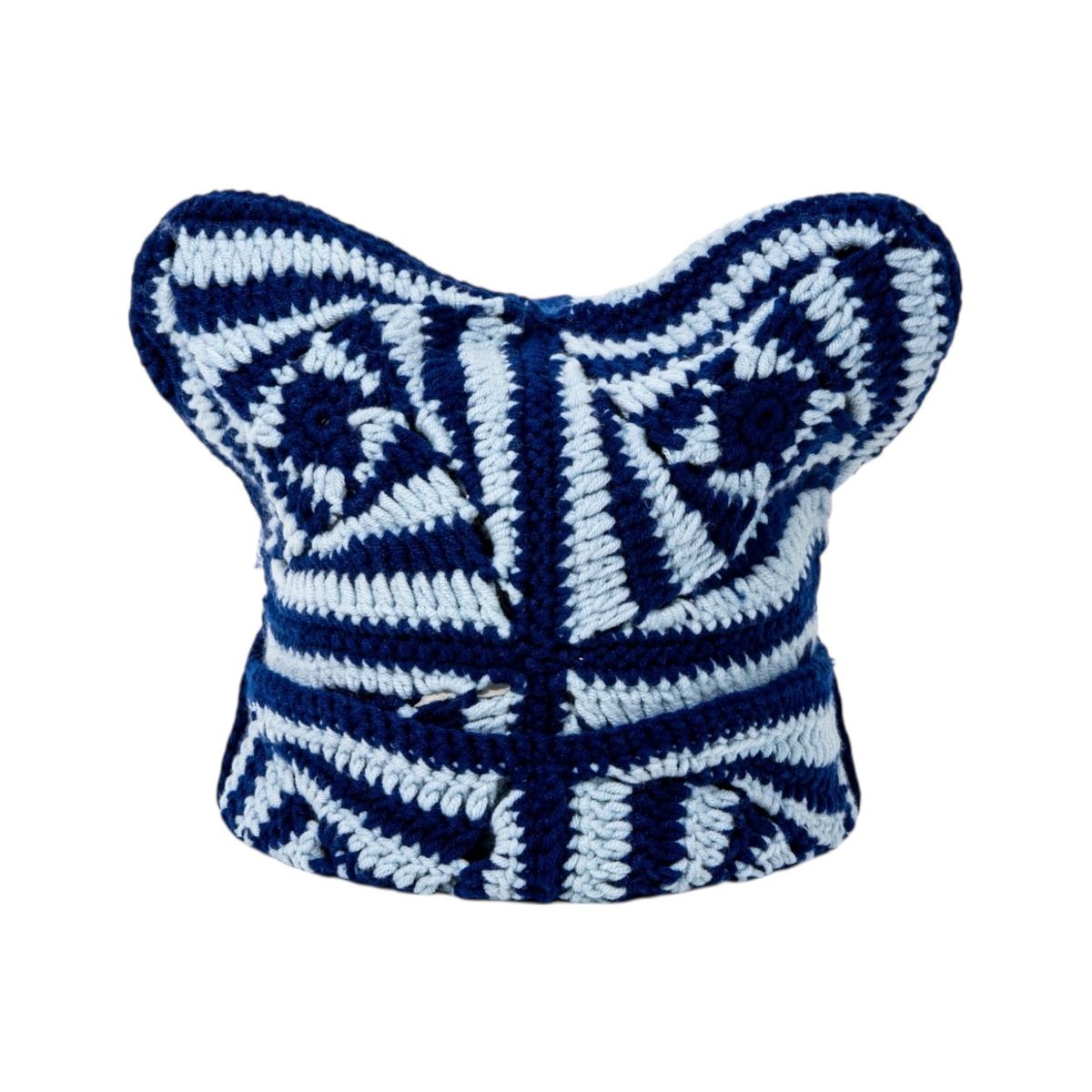 NAVY SPIN CROCHET CAT HAT