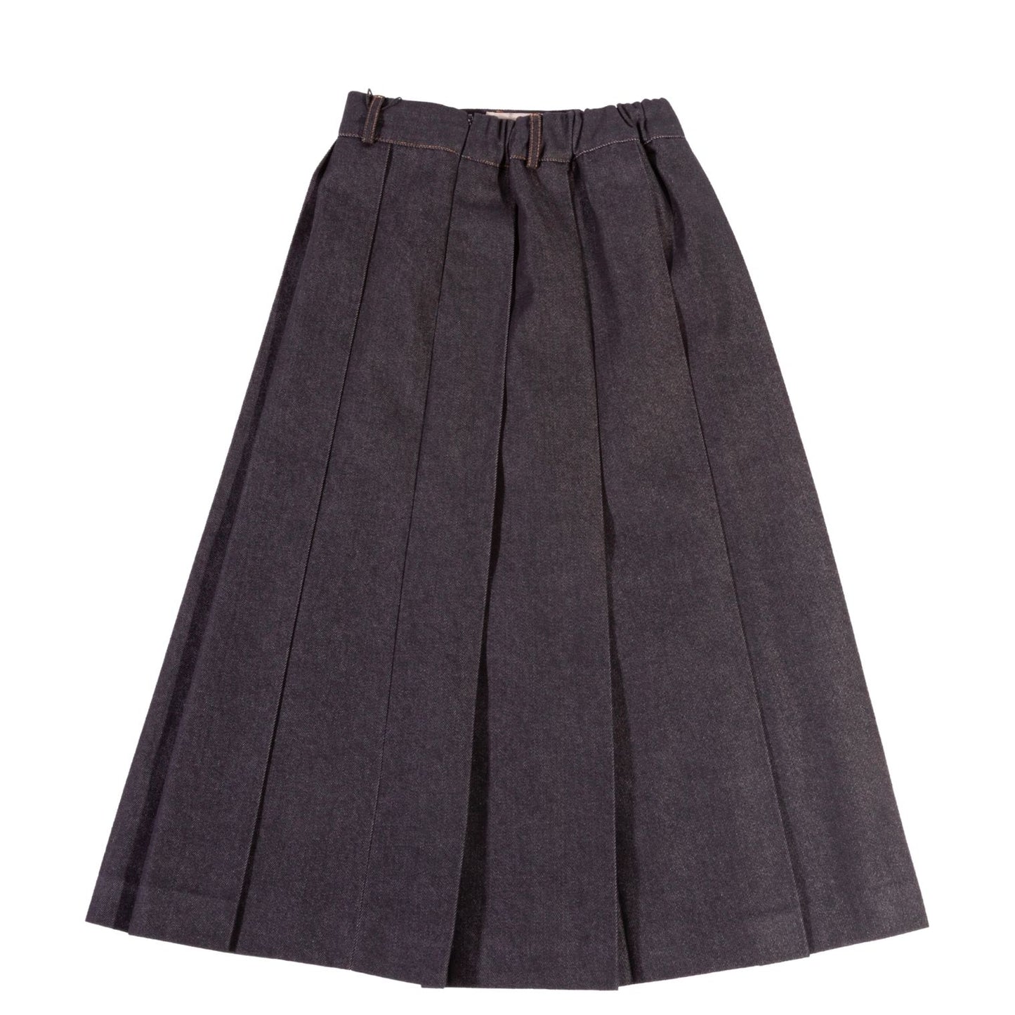 RAW DENIM PLEATED SKIRT
