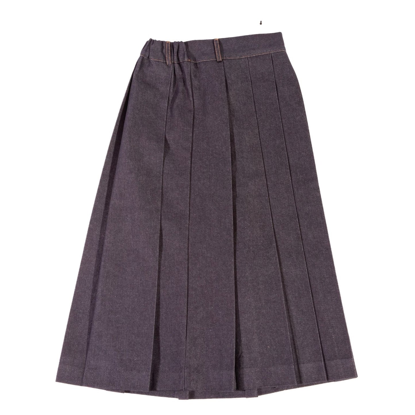RAW DENIM PLEATED SKIRT