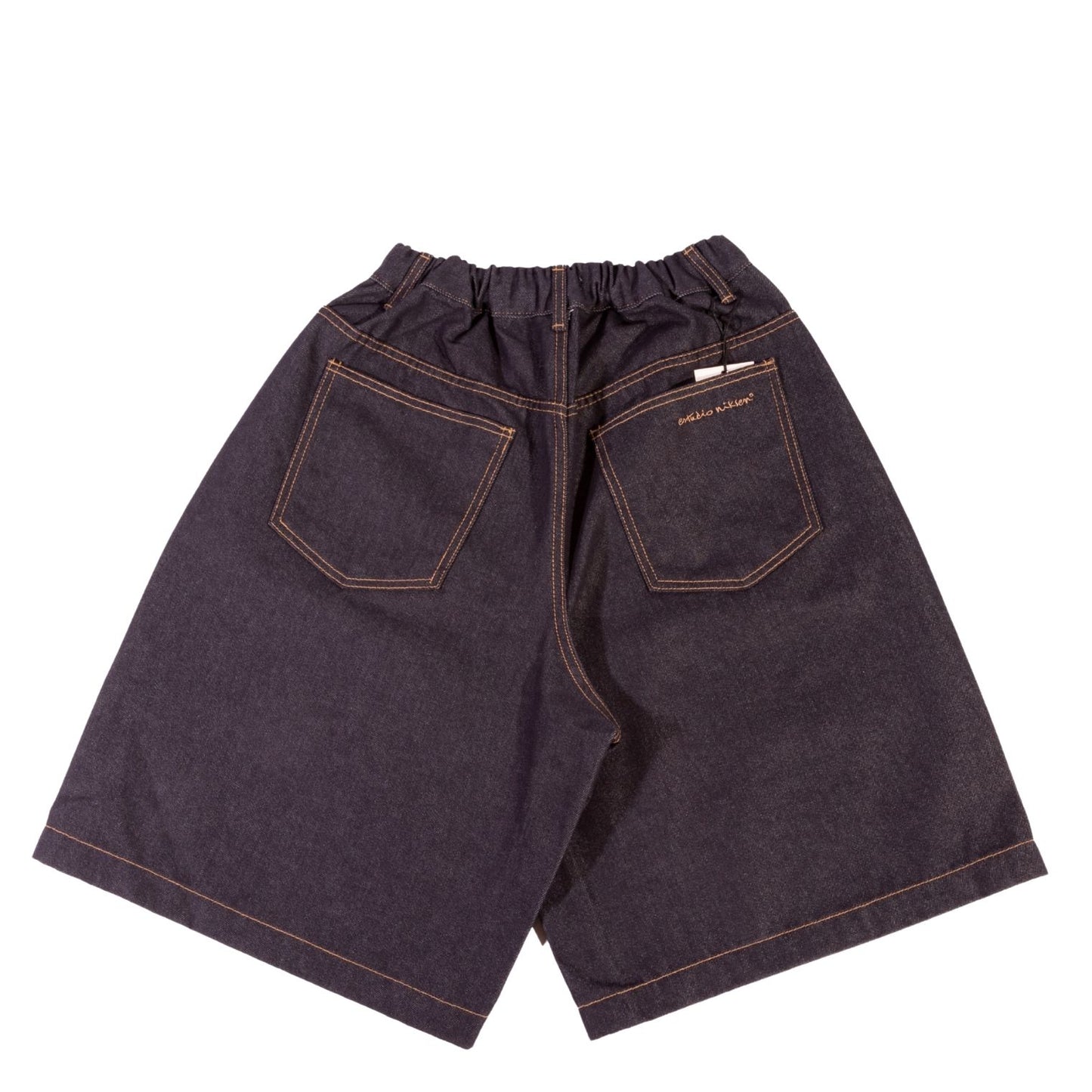 HALF-DART RAW DENIM SHORTS