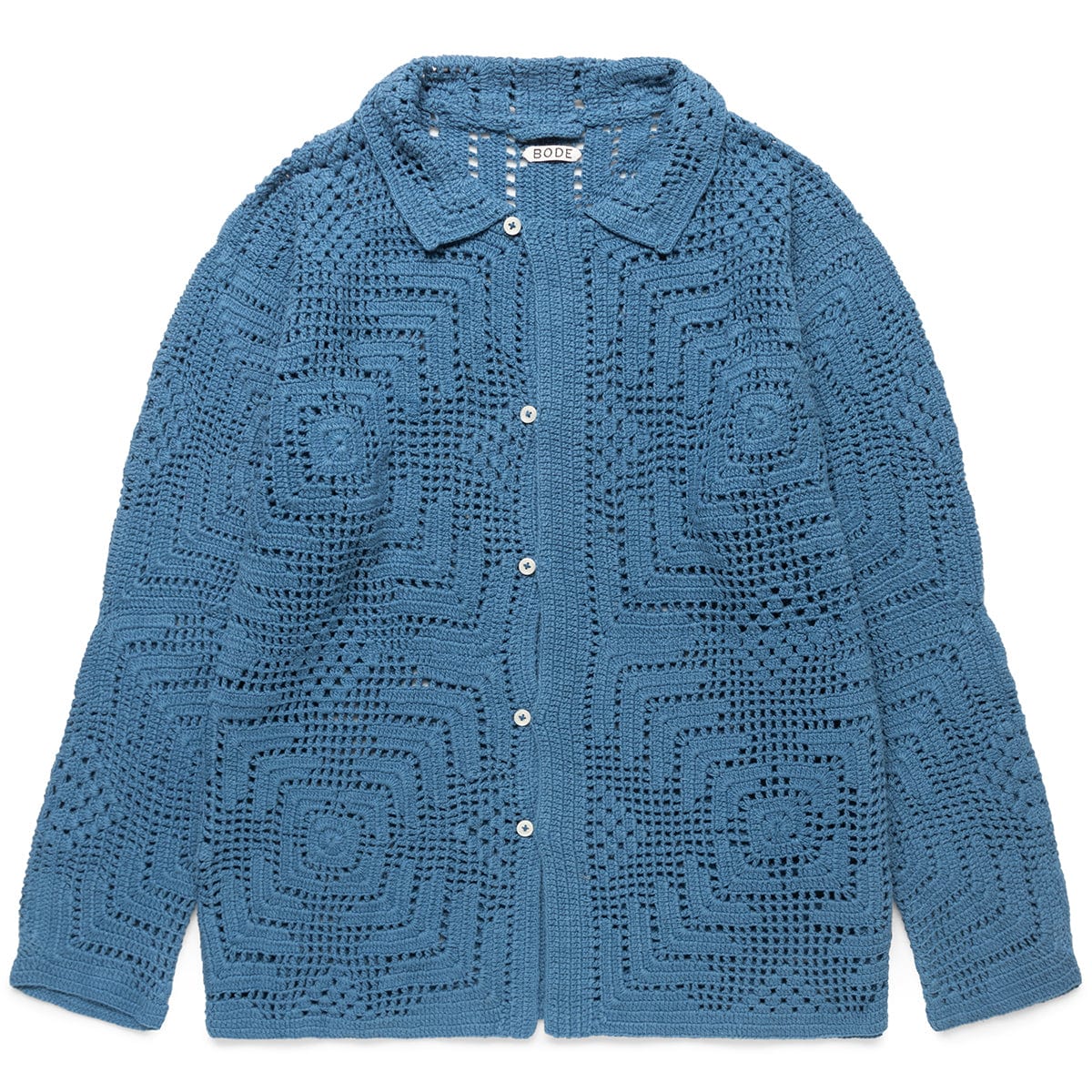 BODE Knitwear OVERDYE CROCHET SHIRT