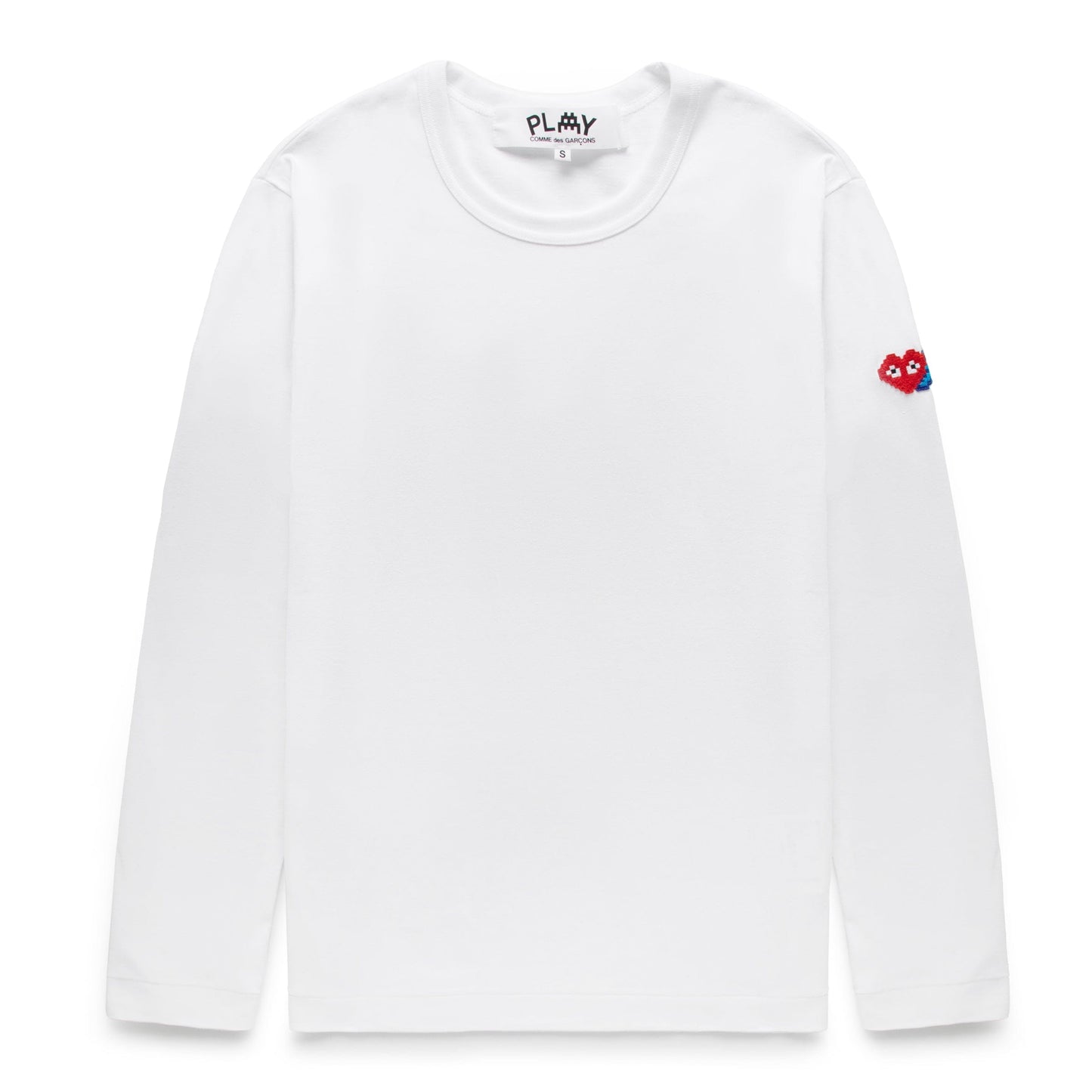 Comme des Garçons Play T-Shirts X THE ARTIST INVADER LONG SLEEVE PIXELATED T-SHIRT
