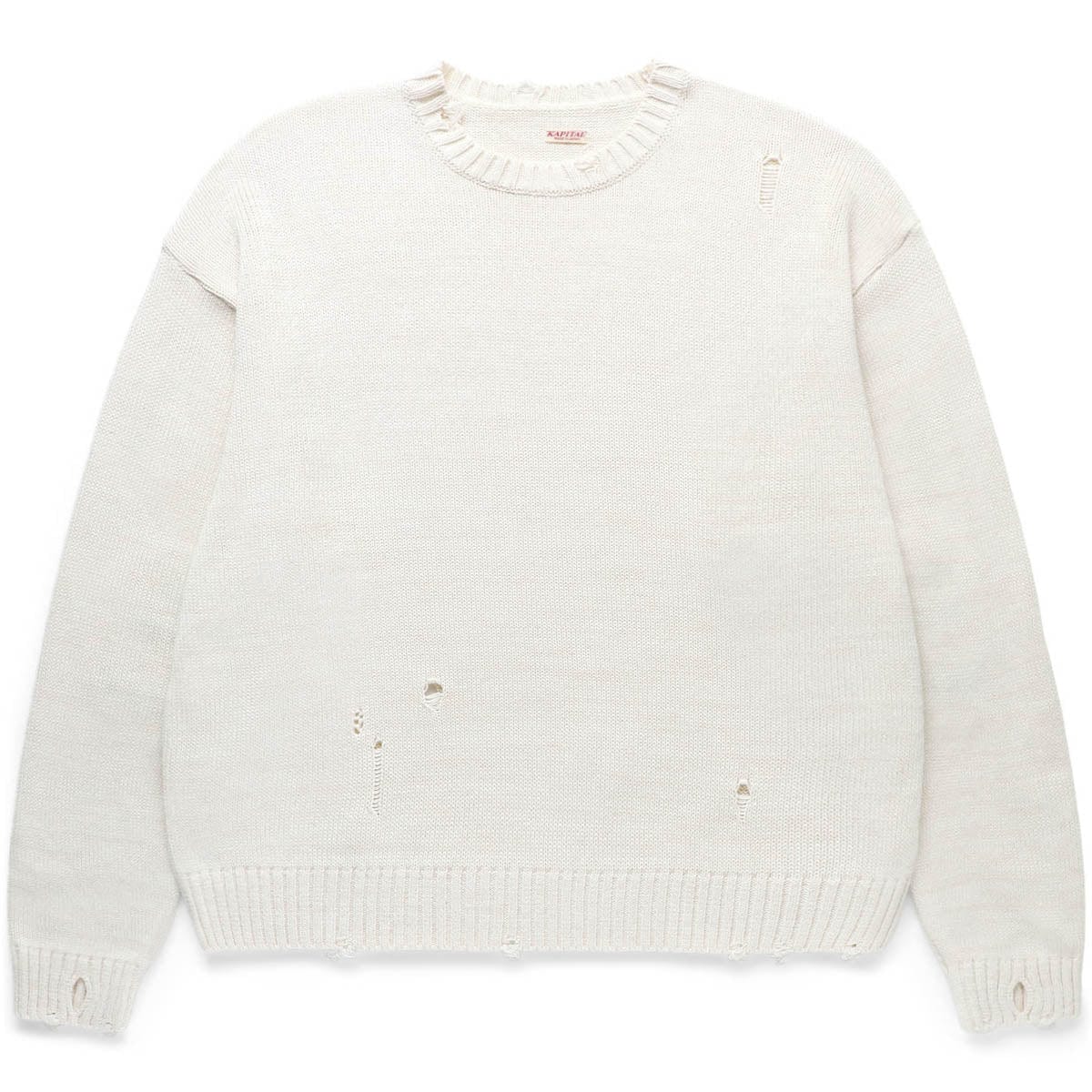 Kapital Knitwear 5G COTTON KNIT RAINBOWY PATCH CREW SWEATER