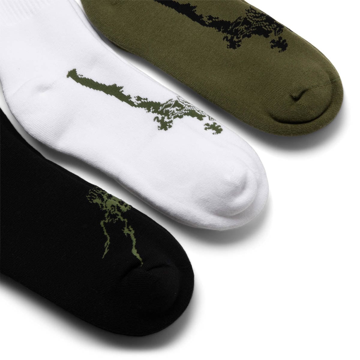 Maharishi Socks WHITE/BLACK/OLIVE / O/S MILTYPE DRAGON SPORTS SOCKS