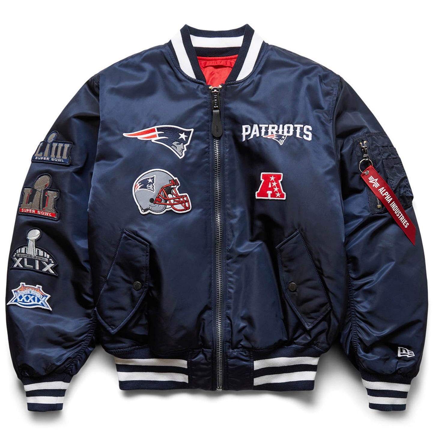 New Era Outerwear X ALPHA INDUSTRIES NEW ENGLAND PATRIOTS BOMBER JACKET