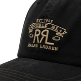 RRL Headwear BLACK / O/S DOUBLE RL LOGO SPORTSMAN CAP
