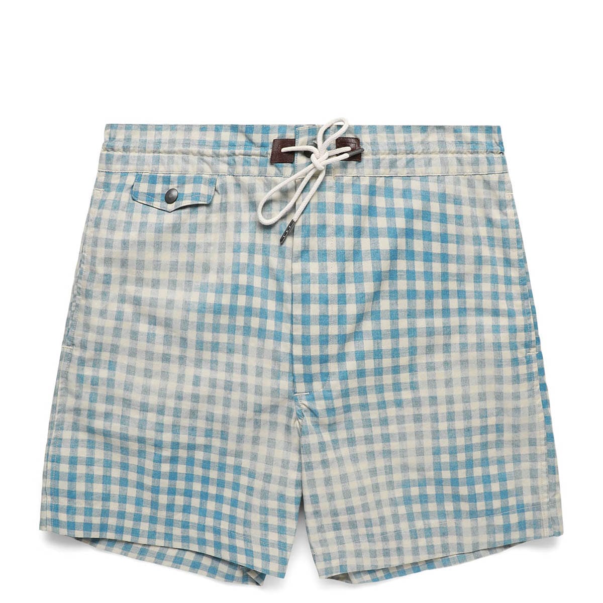 PRINTED NYLONG TOUR SHORT BLUE GINGHAM | Bodega