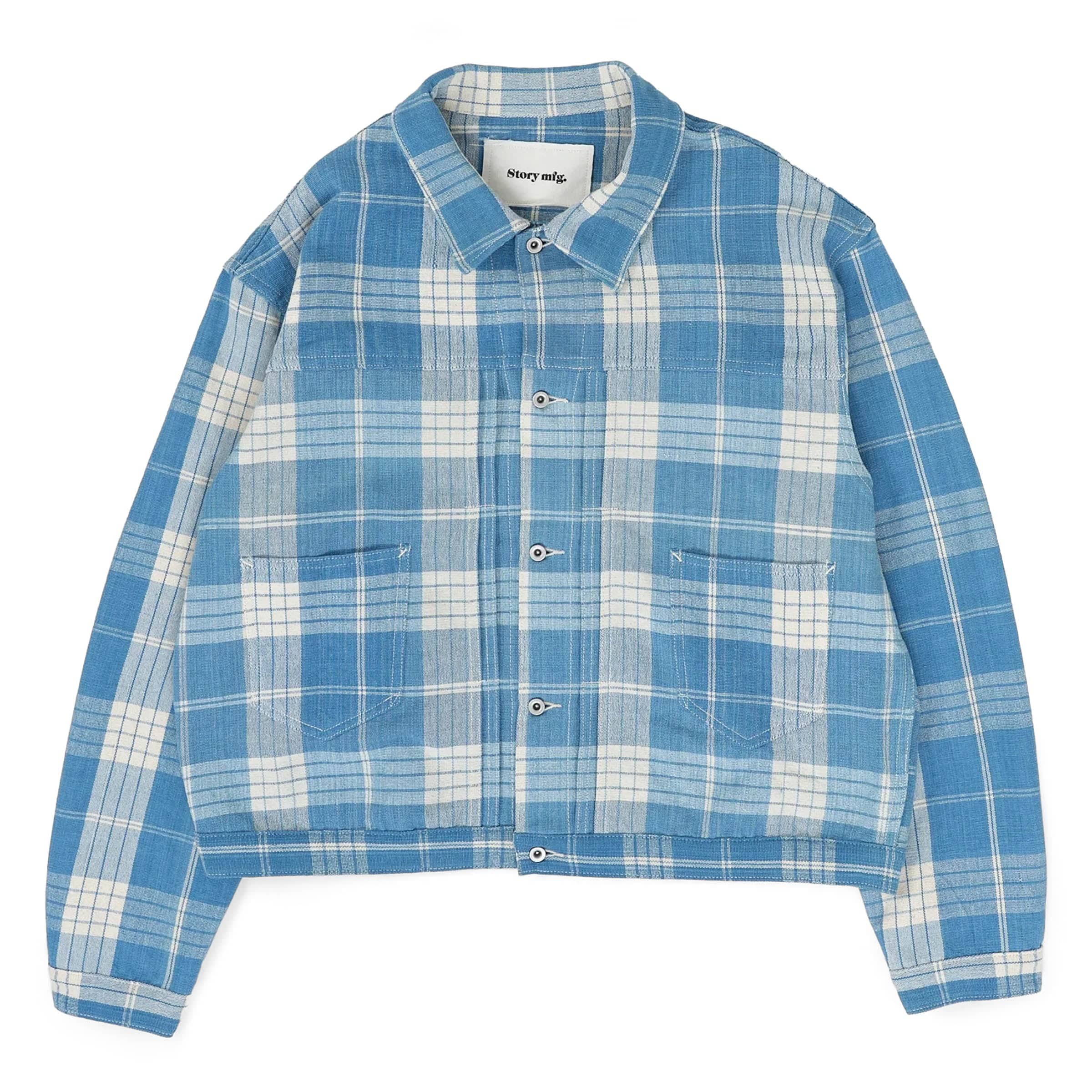 SUNDAE JACKET INDIGO ECRU CHECK | Bodega