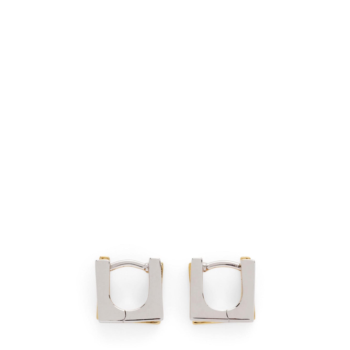 Tom Wood Jewelry 925 STERLING SILVER/9K GOLD / O/S STEP HUGGIES DUO