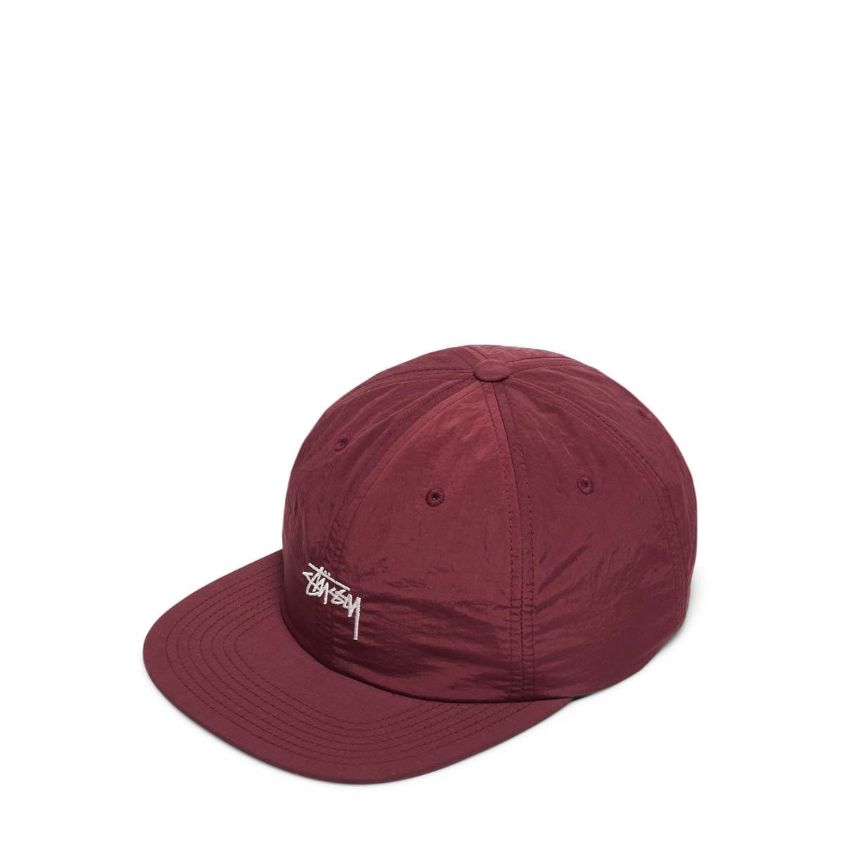 Stüssy Headwear BURGUNDY / O/S STOCK WASHED NYLON STRAPBACK