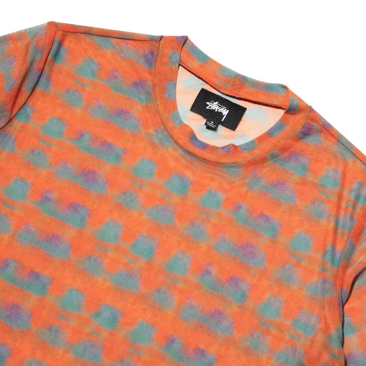 Stüssy T-Shirts WOMEN'S PRINTED PLAID MESH TEE