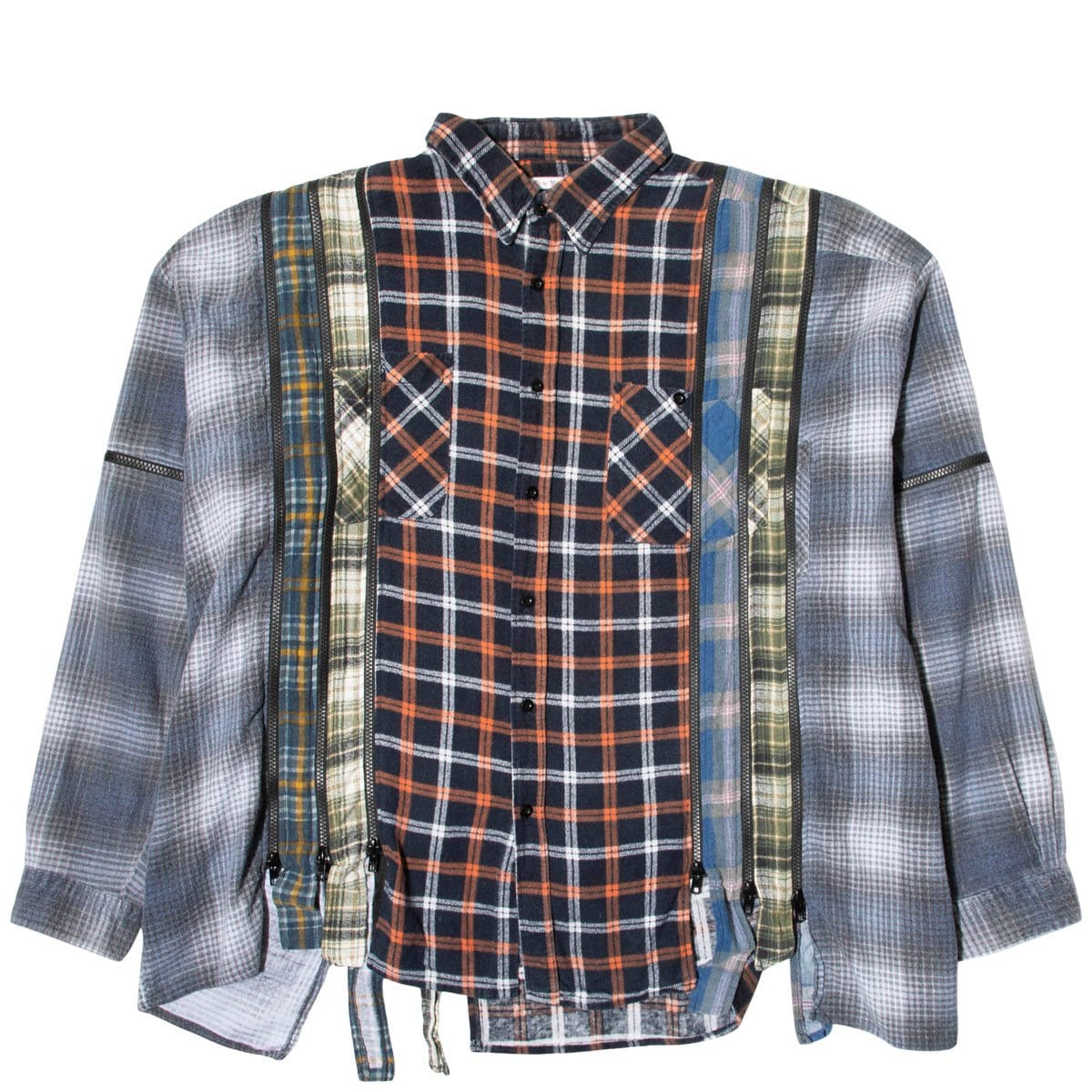 Needles Shirts ASSORTED / O/S 7 CUTS ZIPPED WIDE FLANNEL SHIRT SS21 2
