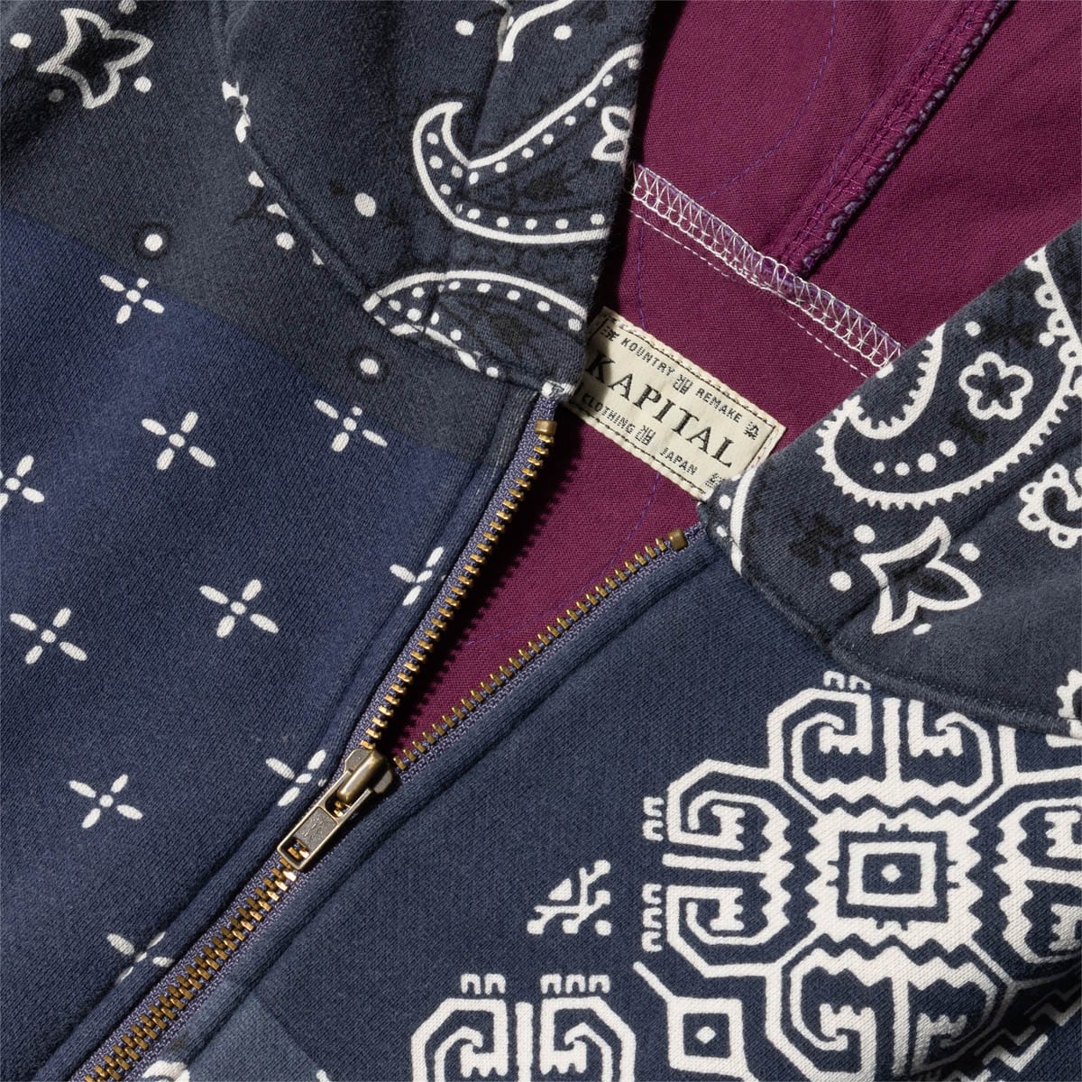 Kapital Hoodies & Sweatshirts FLEECE KNIT BANDANA BIVOUAC HOODED BLOUSON