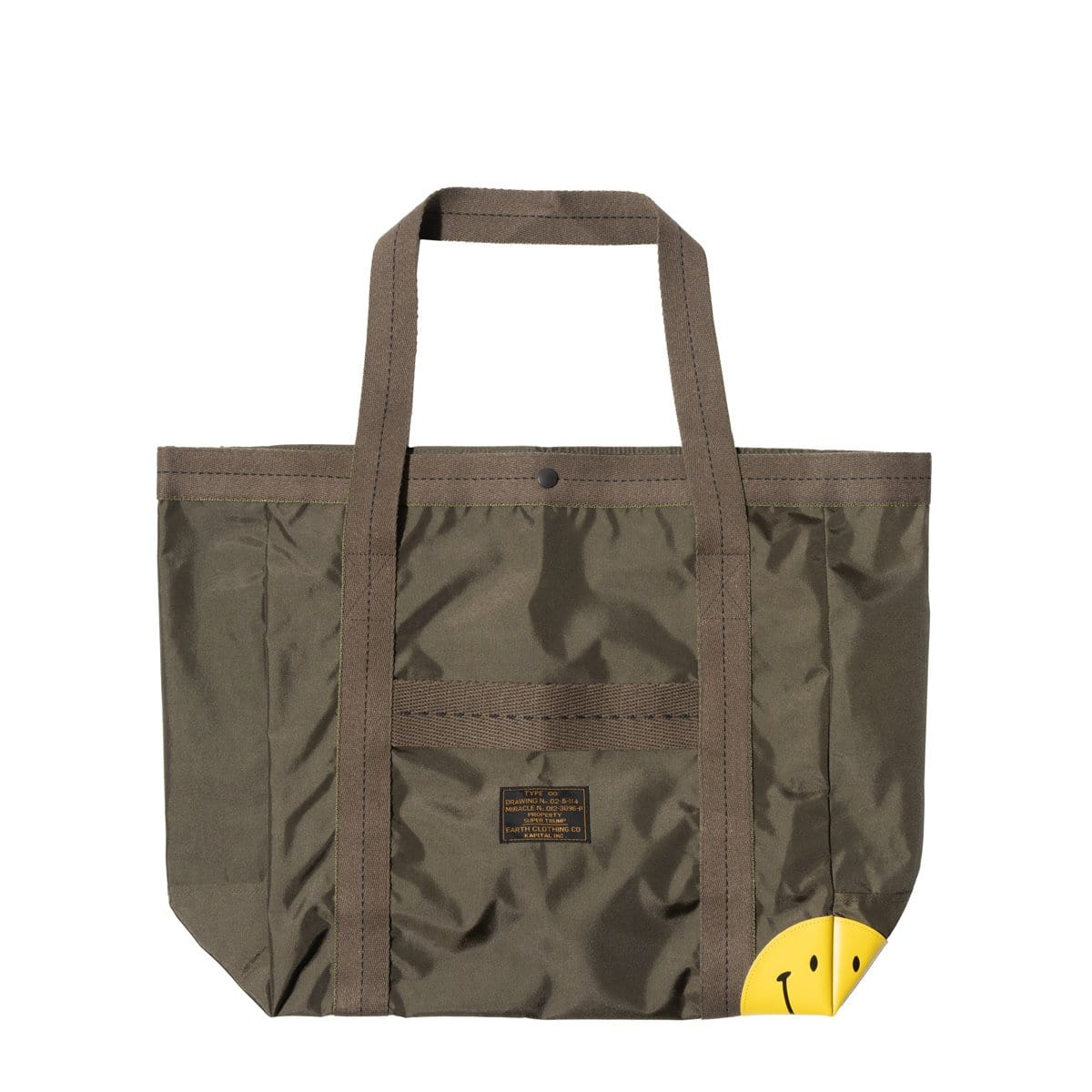 Kapital Bags & Accessories KHAKI / O/S NYLON OX ARMY SMILE TOTE BAG