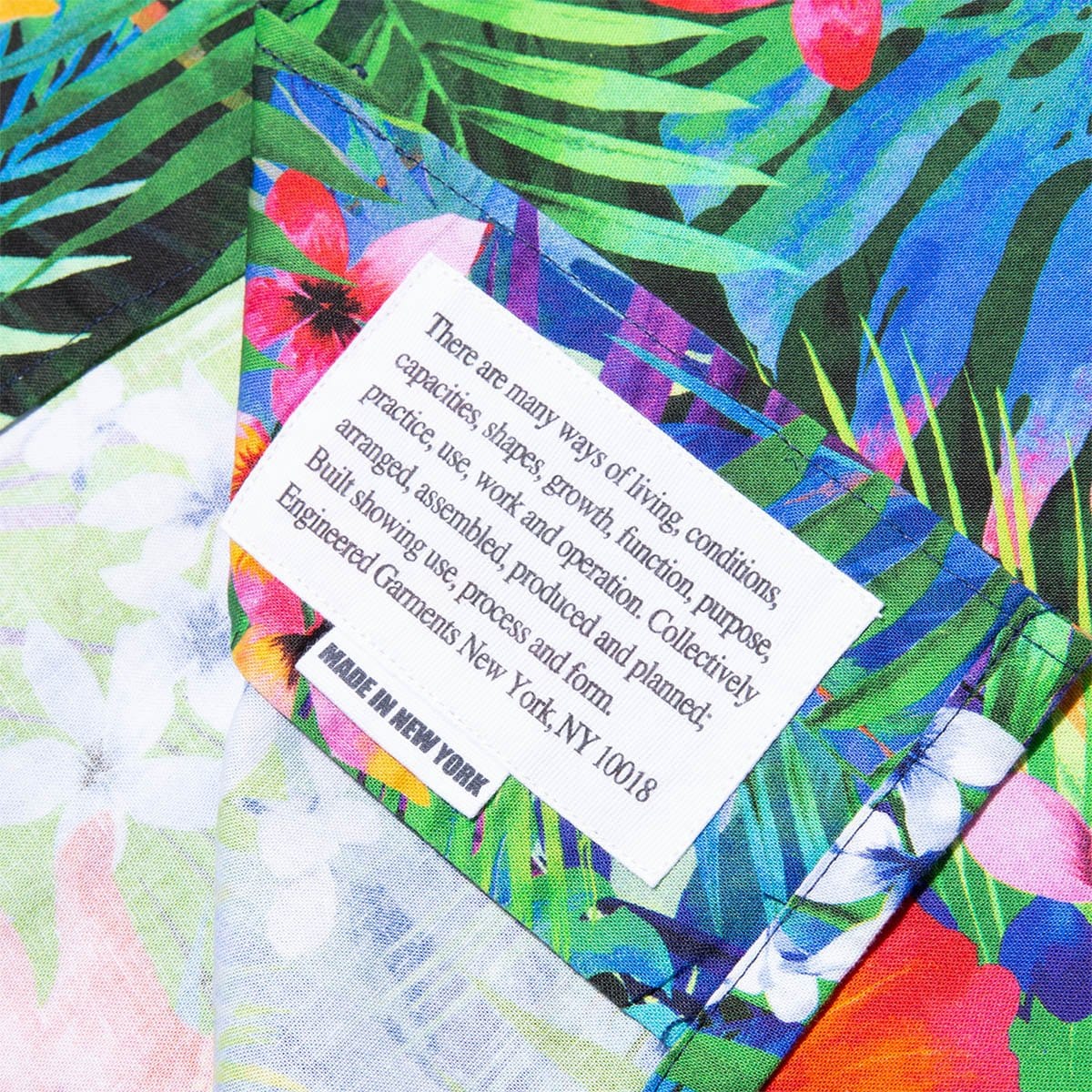 Engineered Garments Camp Shirt Royal Big Tropical Floral Print