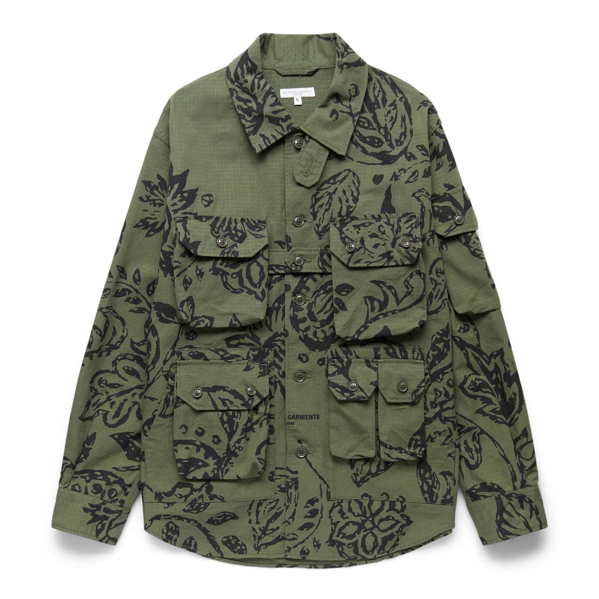 EXPLORER SHIRT JACKET OLIVE FLORAL PRINT RIPSTOP | Bodega