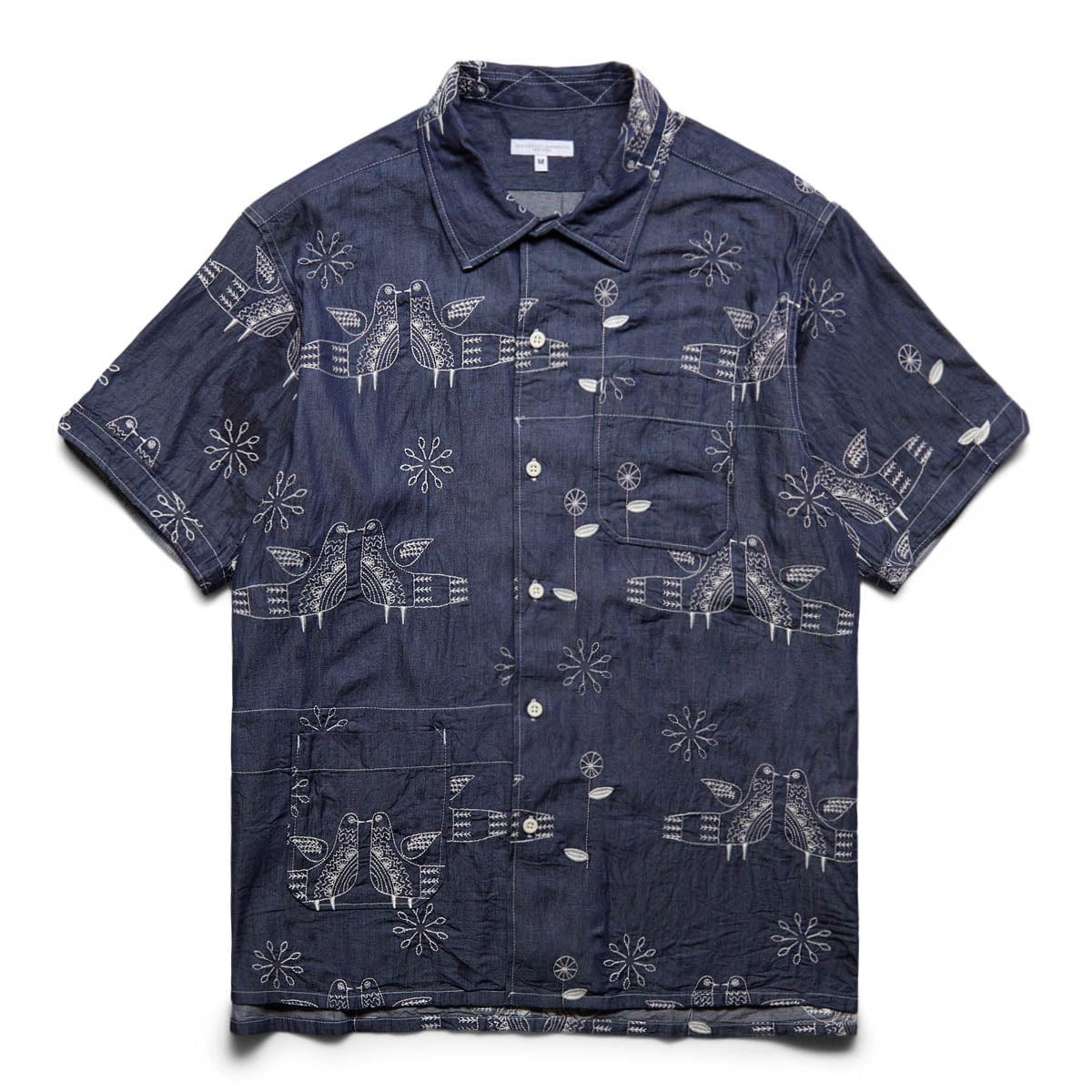 CAMP SHIRT Indigo Bird Embroidery Denim | Bodega