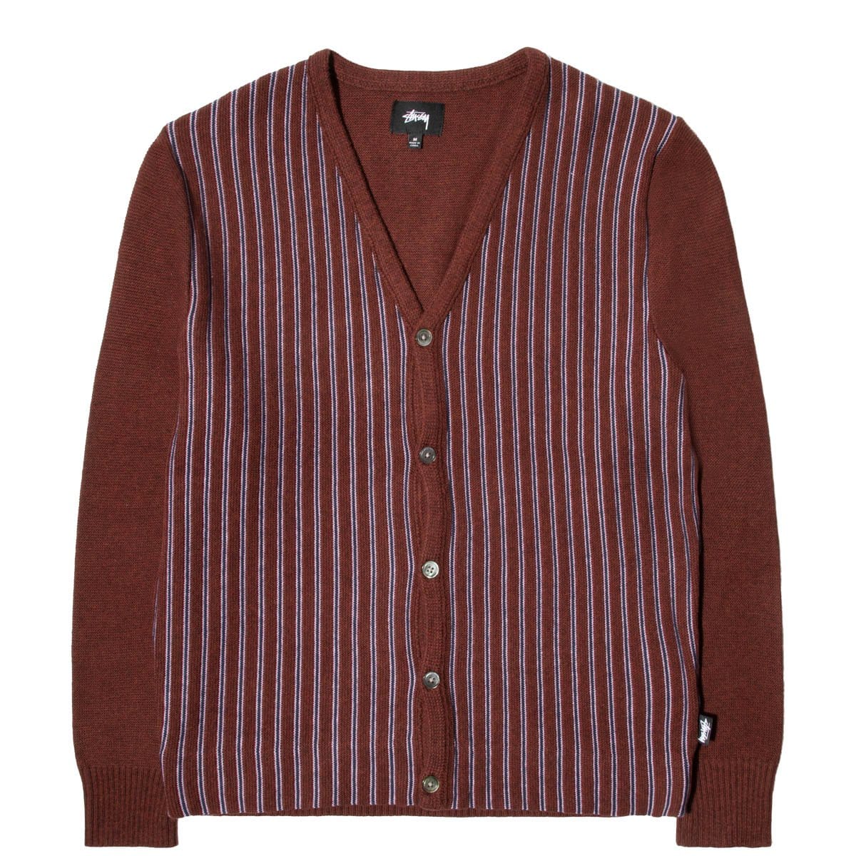 STRIPE CARDIGAN Burgundy – Bodega