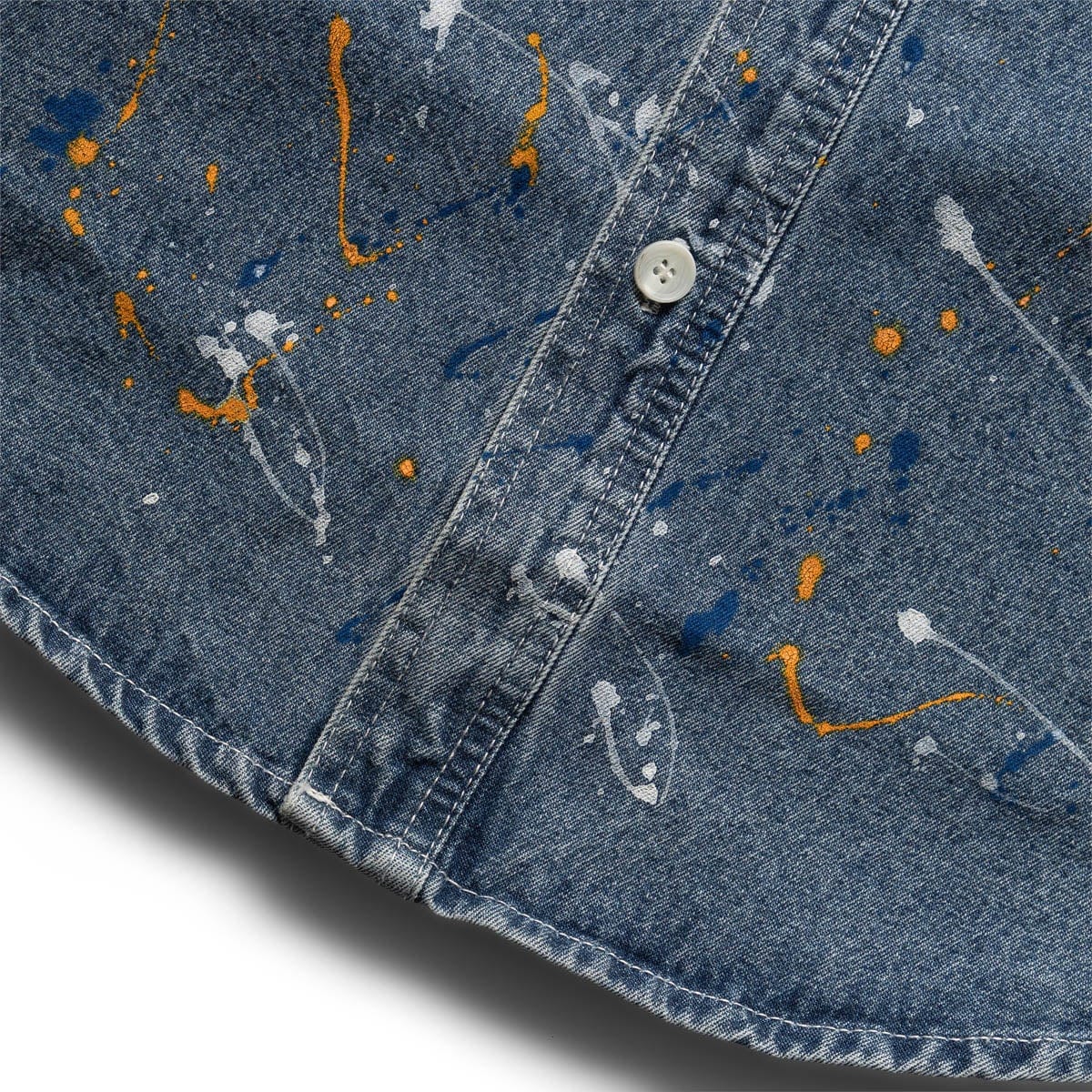 PAINT SPLATTER DENIM SHIRT Blue Bodega