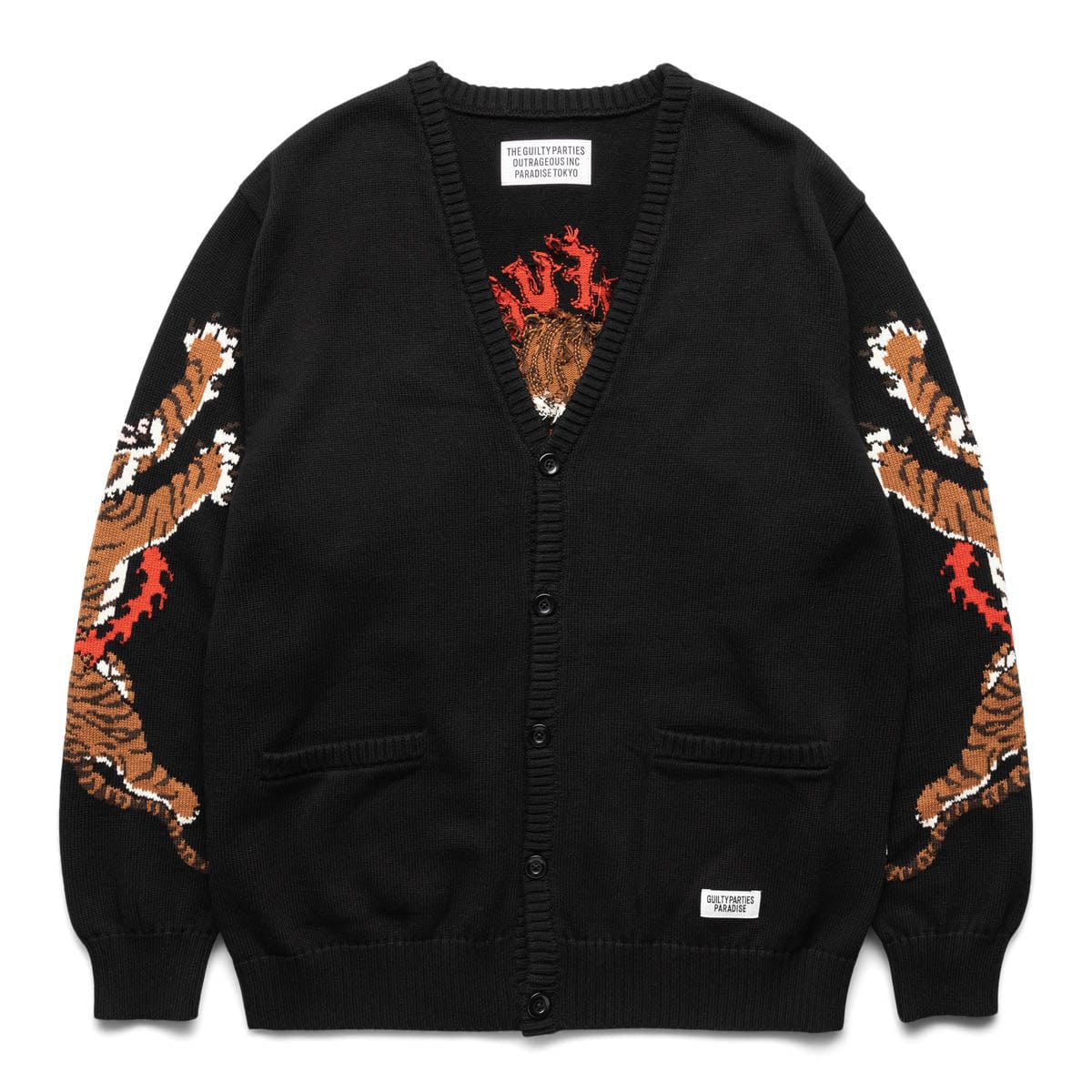 X TIM LEHI INTARSIA CARDIGAN BLACK | Bodega