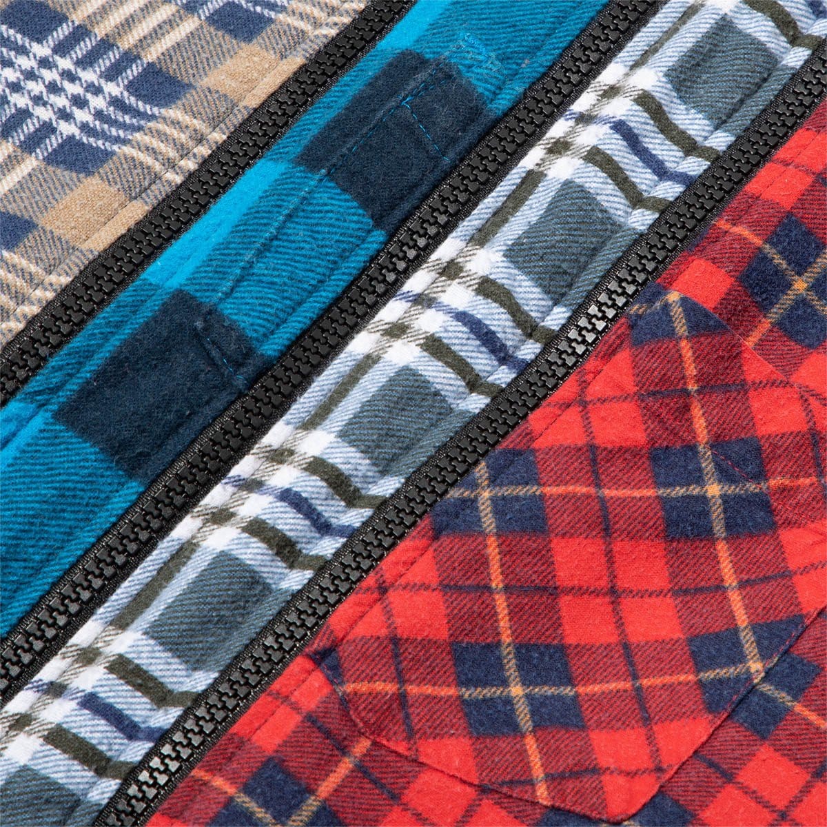 Needles Shirts ASSORTED / O/S 7 CUTS ZIPPED WIDE FLANNEL SHIRT SS21 31