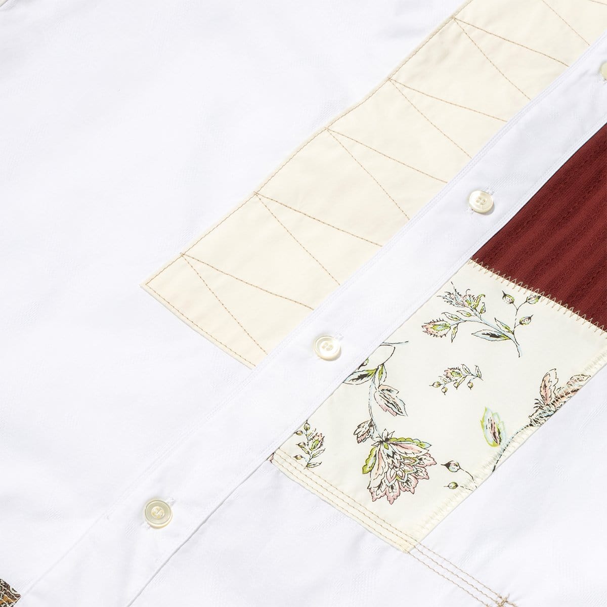 Junya Watanabe Shirts MULTI FABRIC MIX SHORT SLEEVE SHIRT