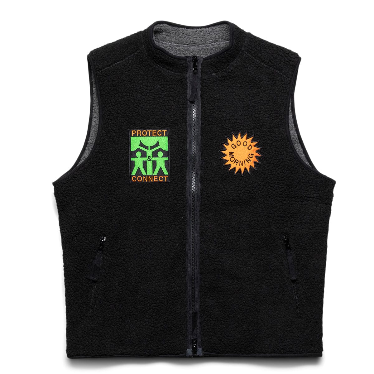 REVERSIBLE ZIP THRU VEST Black – Bodega
