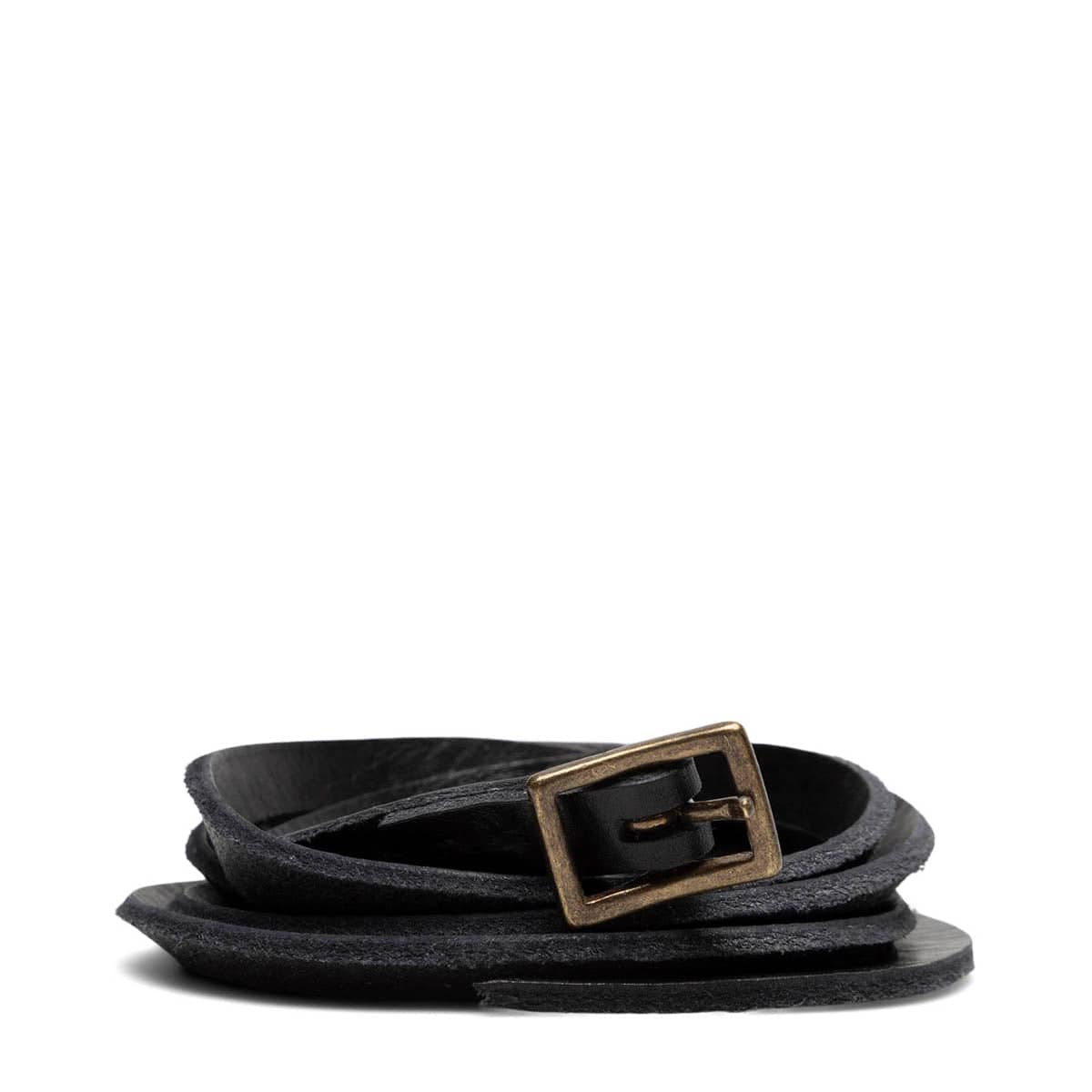 Distressed Leather Belt Vintage Black