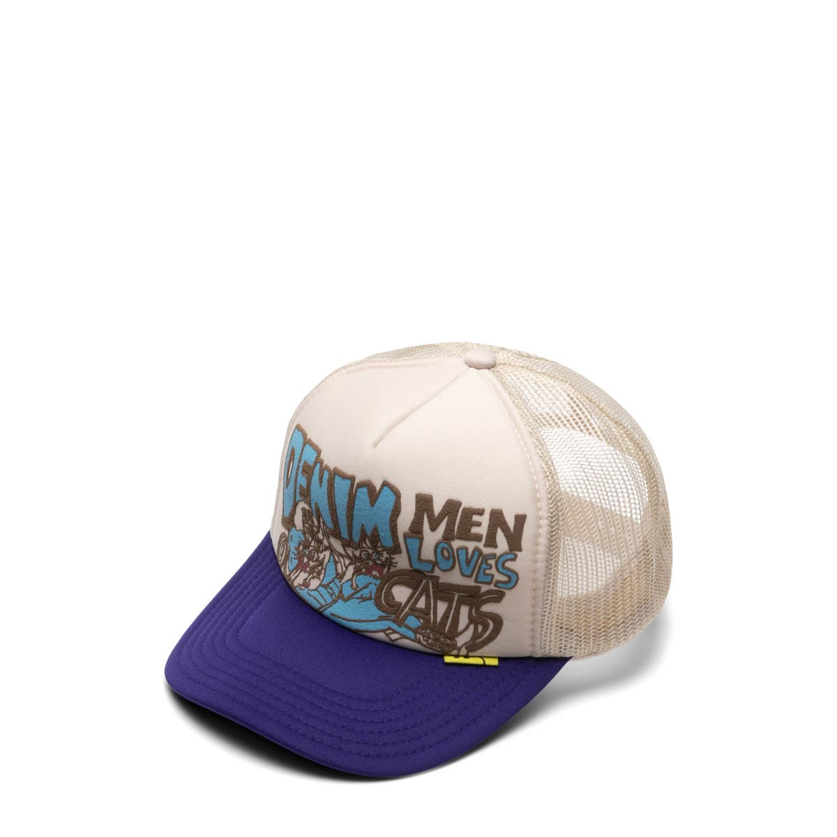Kapital Headwear PURPLE/ECRU / O/S DENIM MEN LOVE CATS TRUCKER CAP