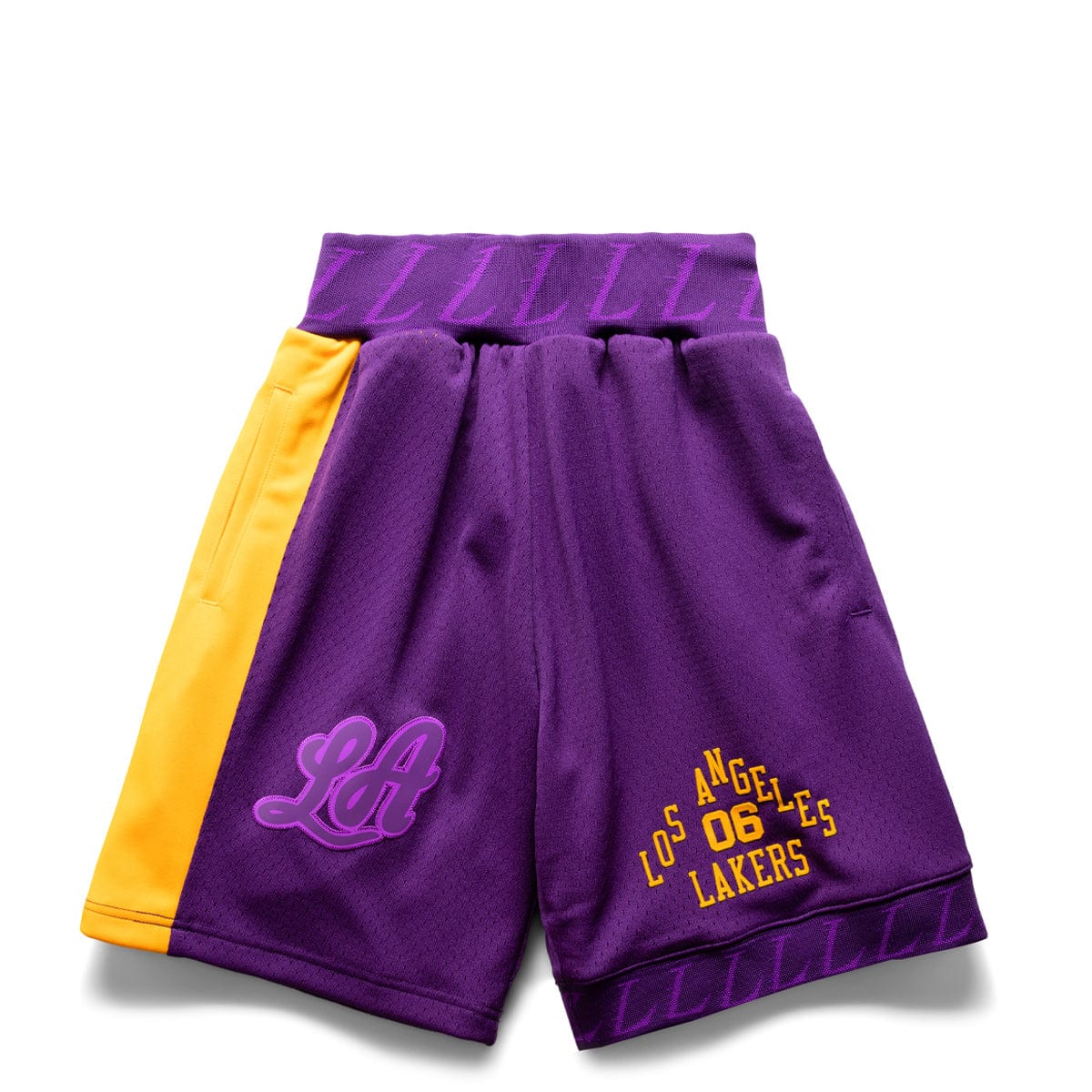 X BODEGA WORLDWIDE RESPECT LAKERS SHORTS PURPLE Bodega