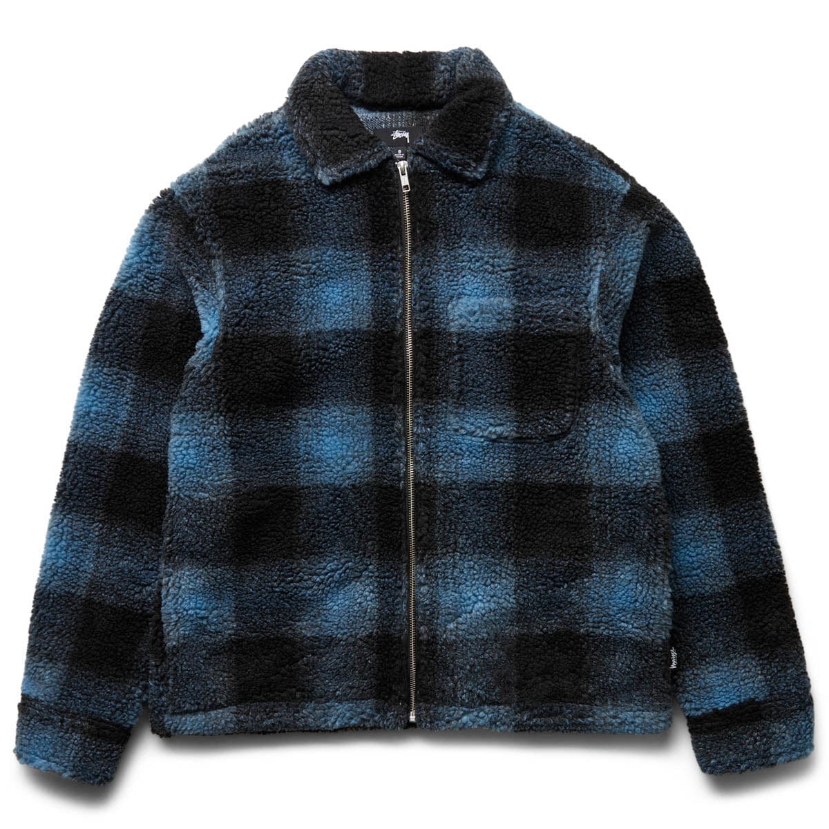 SHADOW PLAID SHEPARD ZIP SHIRT NAVY | Bodega