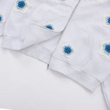 BLUE STAR CROCHET PATCH SWEATSHIRT