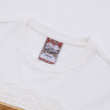 CROCHET WINE LABEL WHITE T-SHIRT
