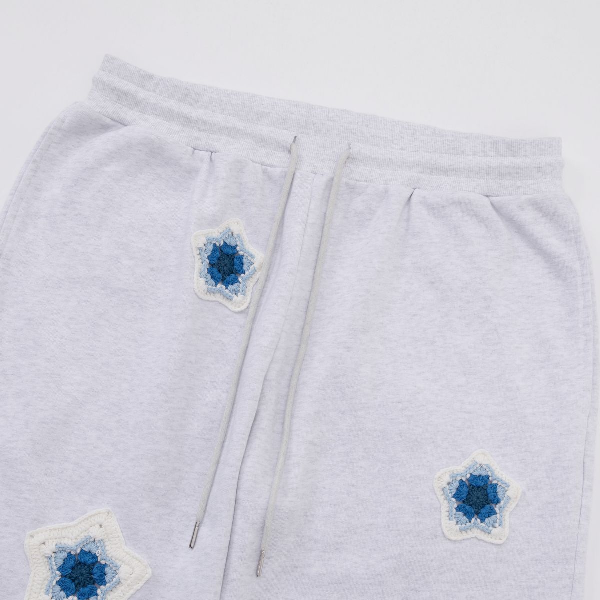 BLUE STAR CROCHET PATCH SWEATPANTS