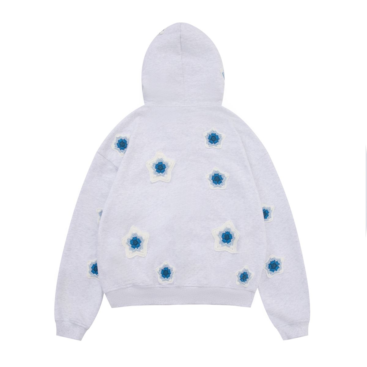 BLUE STAR CROCHET PATCH SWEATSHIRT