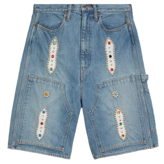 140Z DENIM SHORTS (STUDS REMAKE)