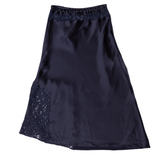 ELEA SATIN & LACE MIDI SKIRT