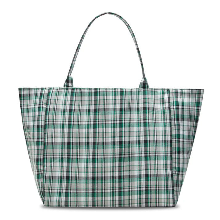 BUBBLE M PLAID TOTE BAG