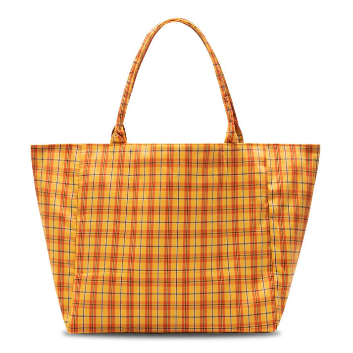 BUBBLE M PLAID TOTE BAG