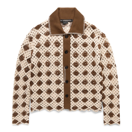 Andersson Bell CROCHET COTTON CARDIGAN BROWN