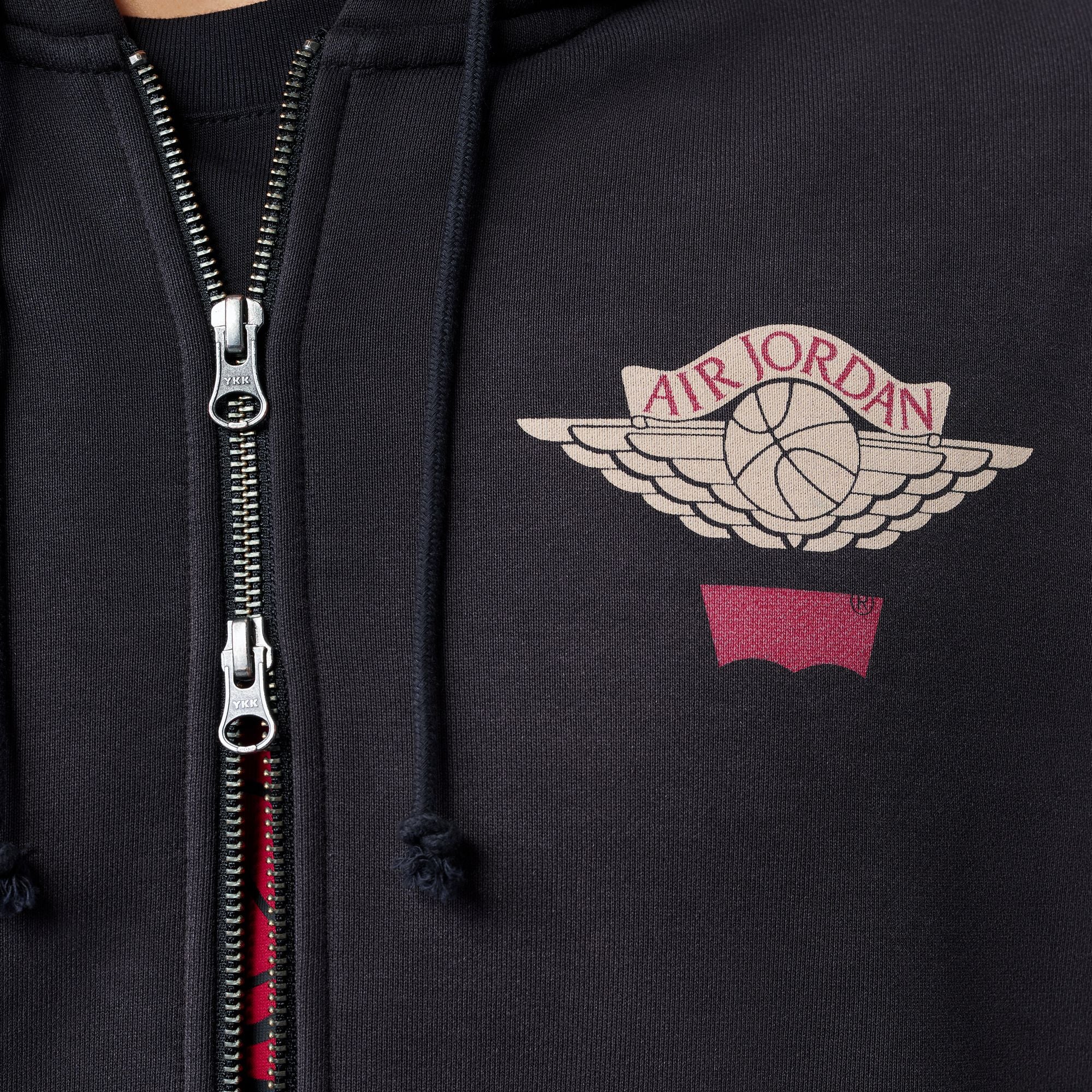 トップス Jordan x LEVI'S Fleece Zip Hoodie Jordan Jordan X Levi's® Black Full-Zip Hoodie