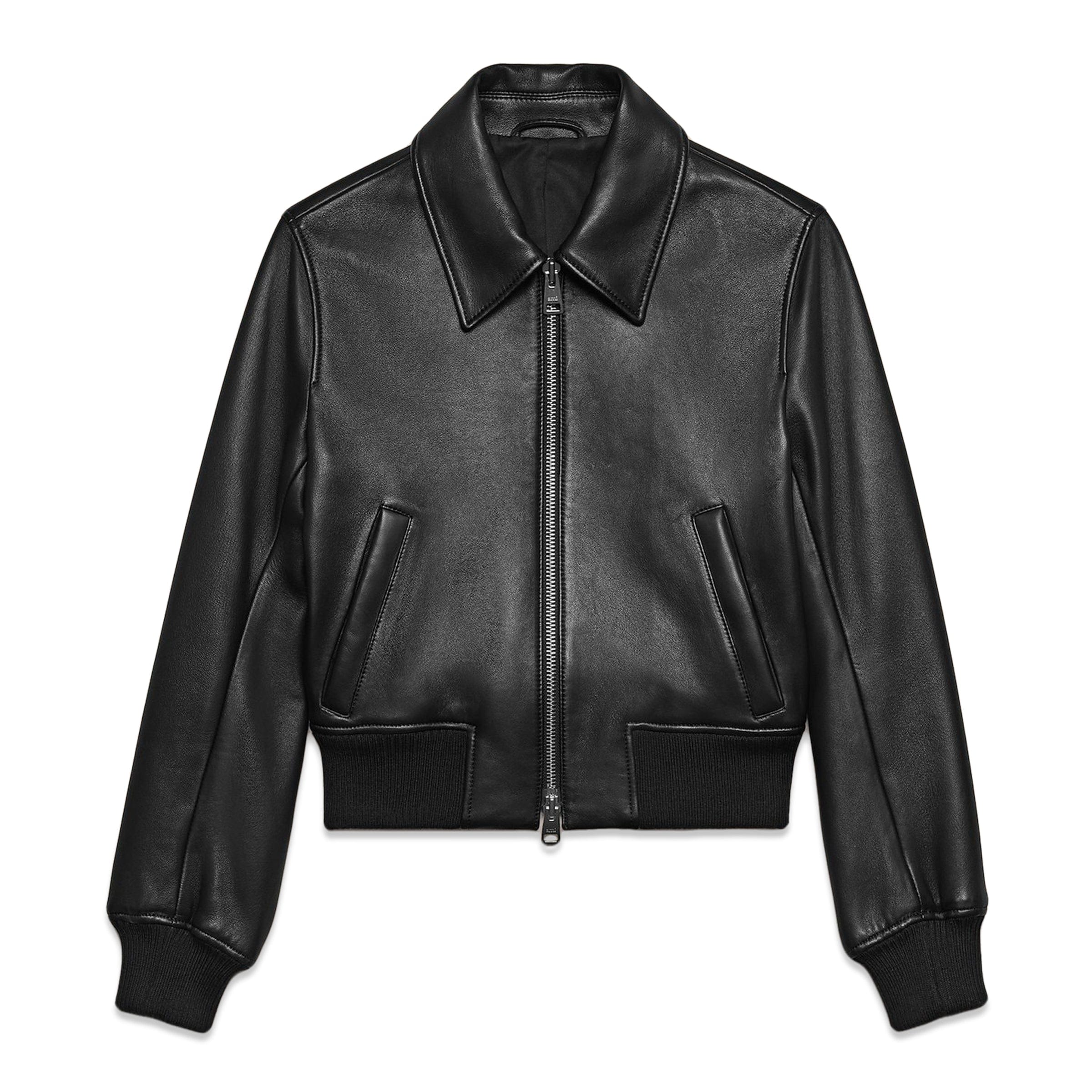 ZIPPED LEATHER JACKET 001 BLACK | Bodega