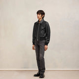AMI Outerwear ZIPPED LEATHER JACKET