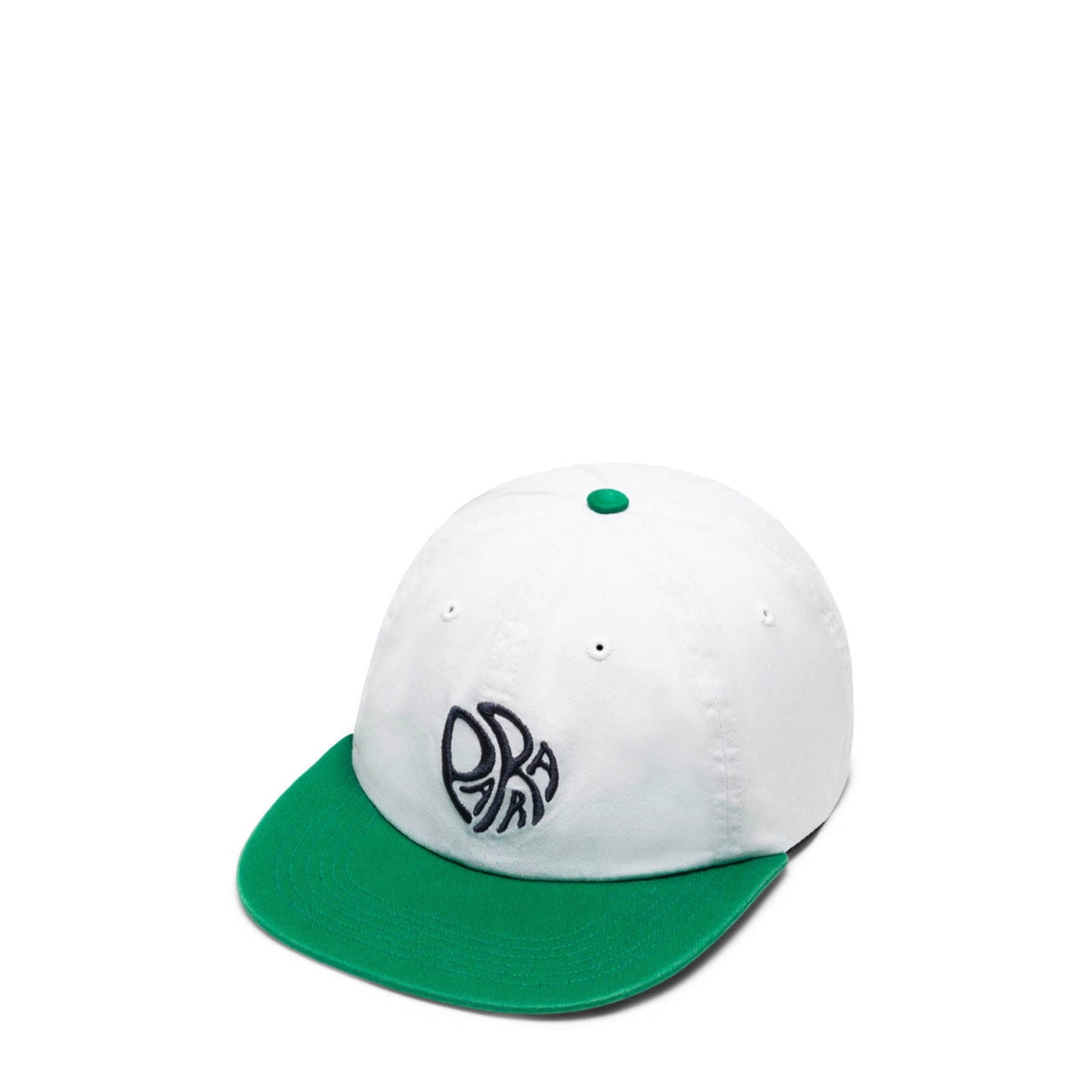 By Parra Headwear OFF WHITE/GREEN / O/S CIRCLE TWEAK LOGO 6 PANEL HAT