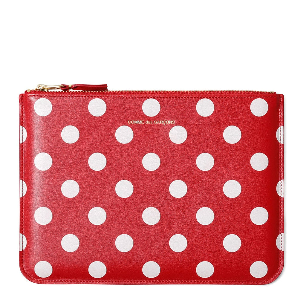 Comme Des Garçons Wallet Wallets & Cases RED / O/S DOTS PRINTED LEATHER LINE