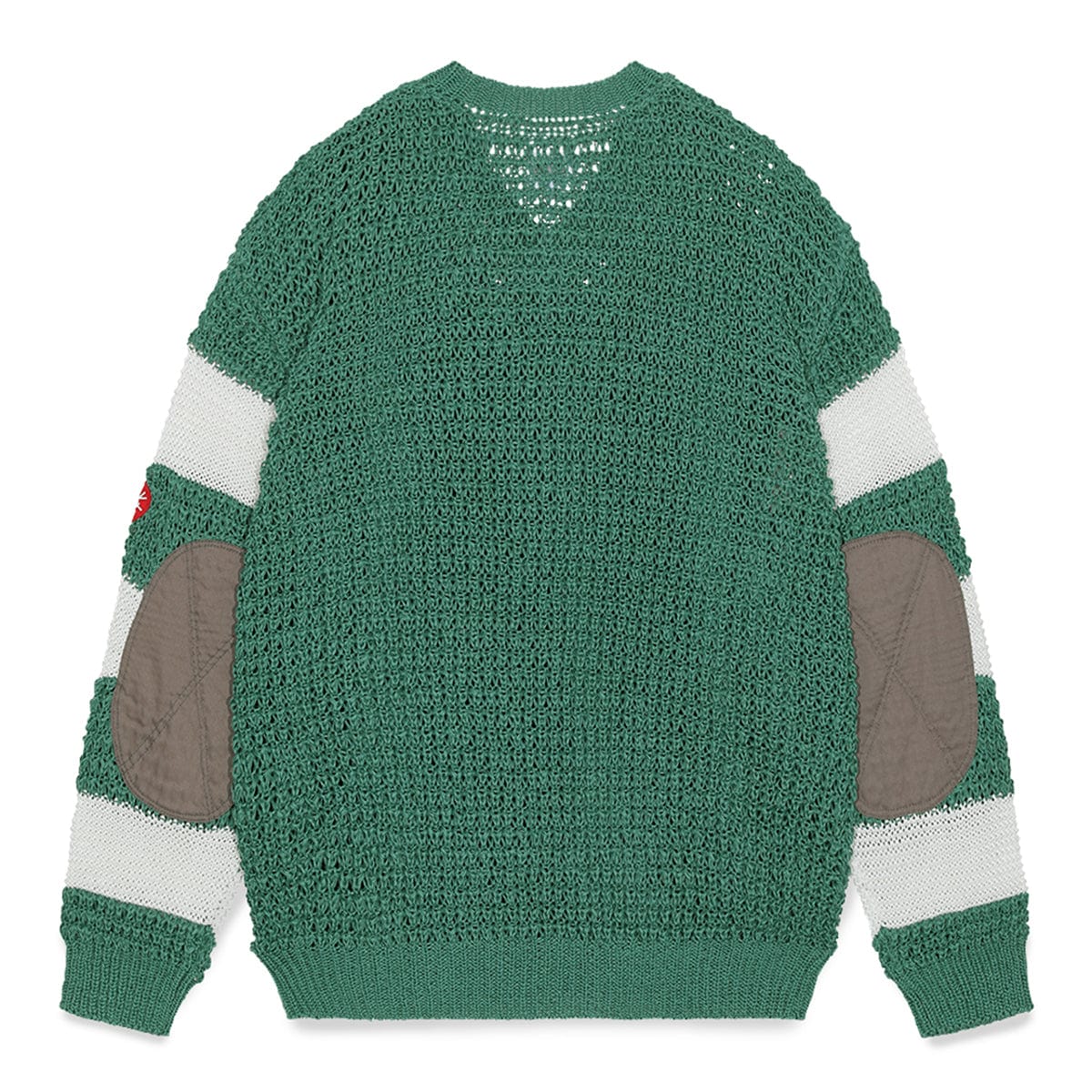 V NECK LOOSE WAFFLE KNIT GREEN Bodega