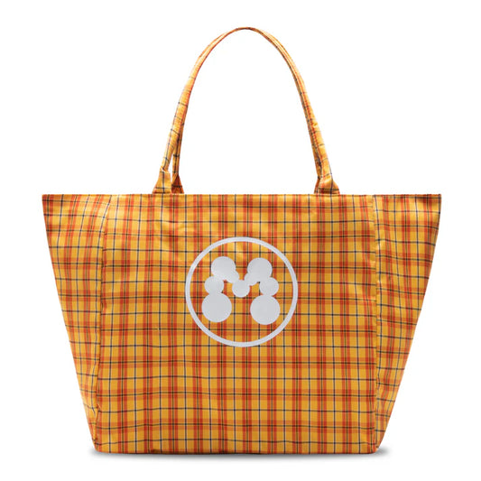 BUBBLE M PLAID TOTE BAG
