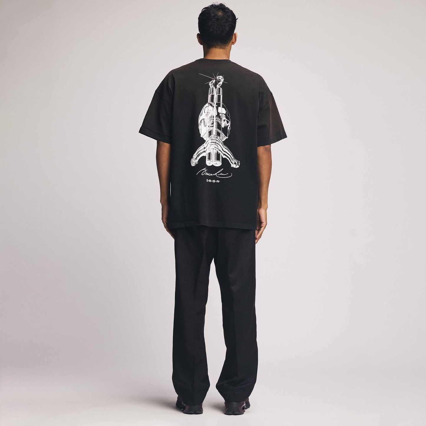 D-R-G-N X POWELL PERALTA BONES T-SHIRT FADED BLACK 