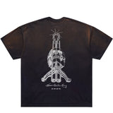 D-R-G-N X POWELL PERALTA BONES T-SHIRT FADED BLACK 