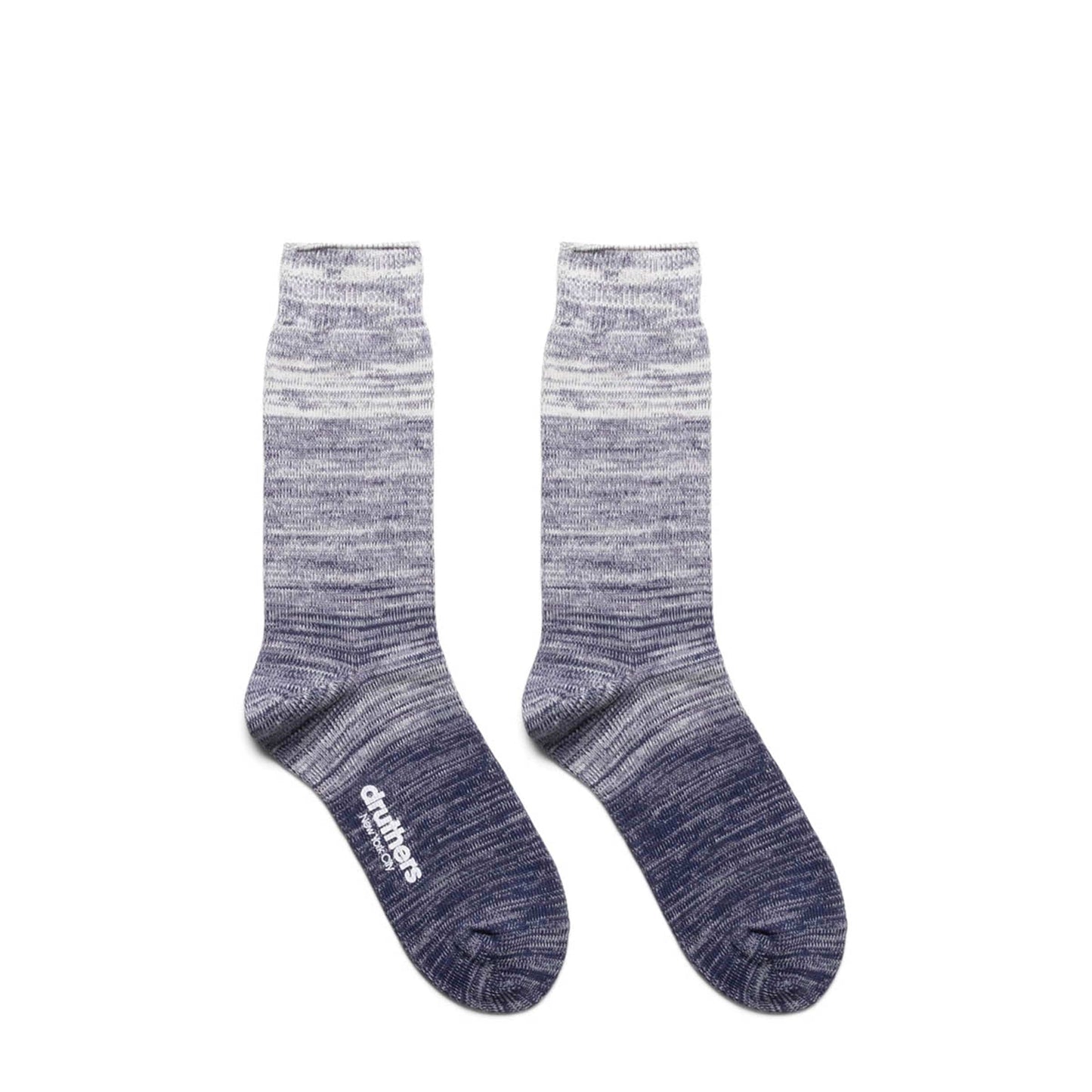 Druthers Socks CREAM/NAVY / O/S ORGANIC COTTON GRADIENT EVERYDAY CREW SOCK